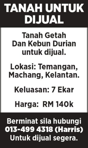 TANAH UNTUK DIJUAL